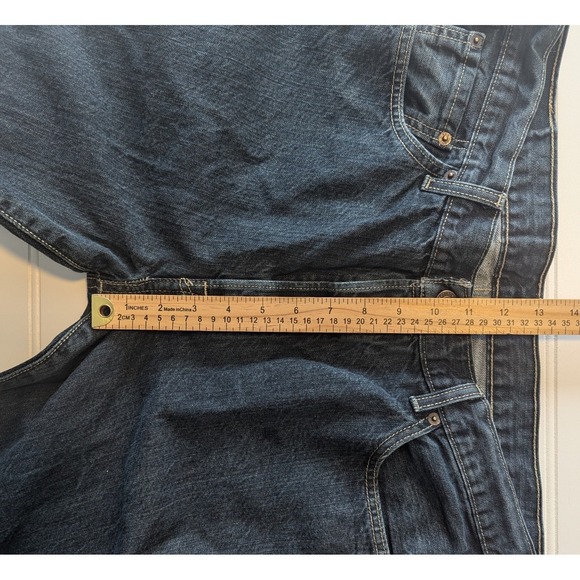 Levi's 501 Button Fly Men's 36 x 32 Dark Wash Straight Leg Blue Jeans VERY NICE - Picture 7 of 9